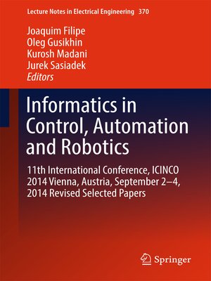 cover image of Informatics in Control, Automation and Robotics